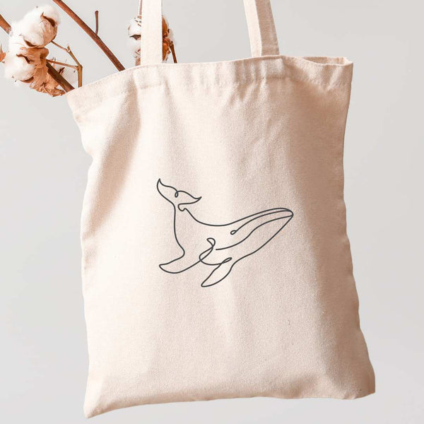 Tote bag Naturel en coton recyclé Baleine STAMINA