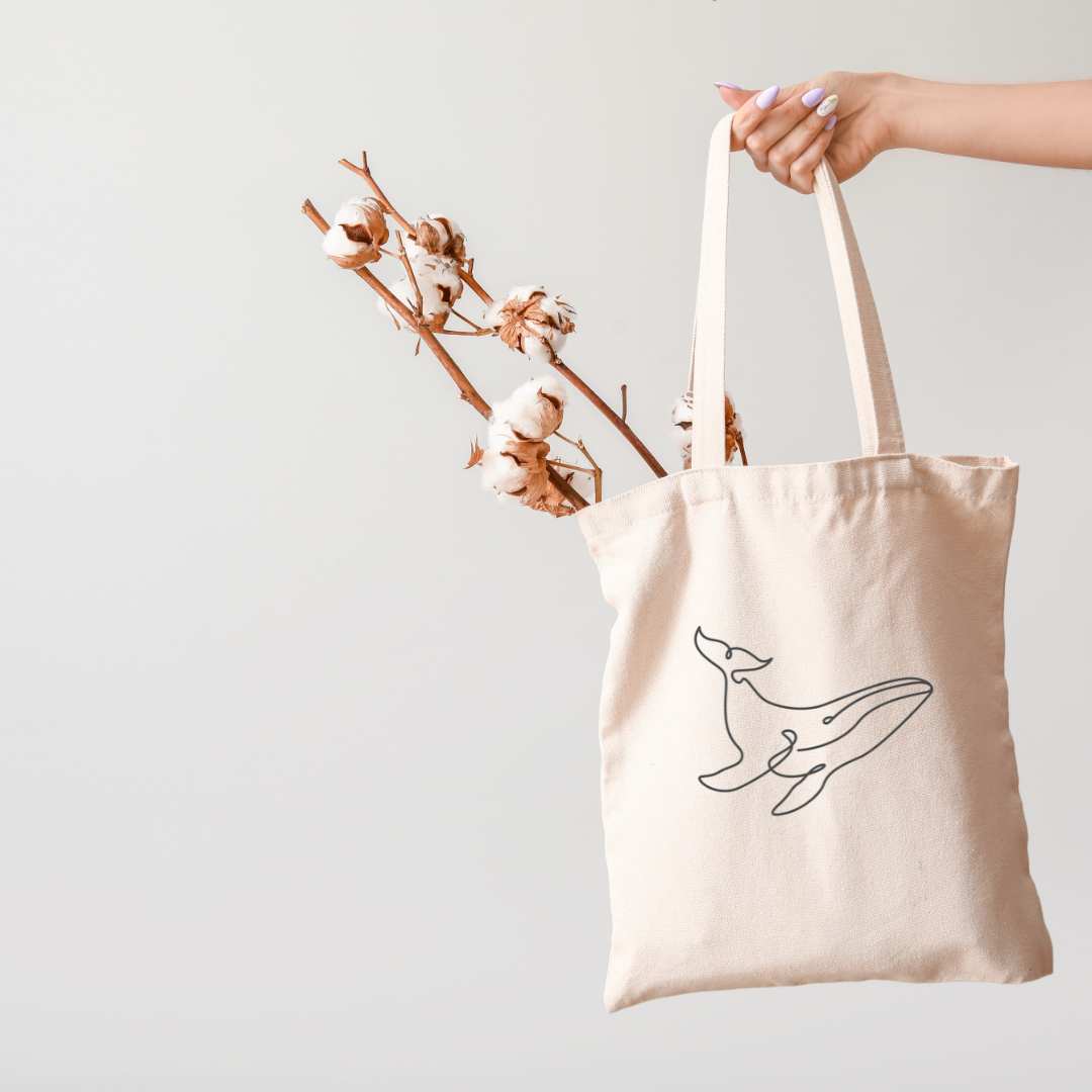 Tote bag Naturel en coton recyclé Baleine STAMINA