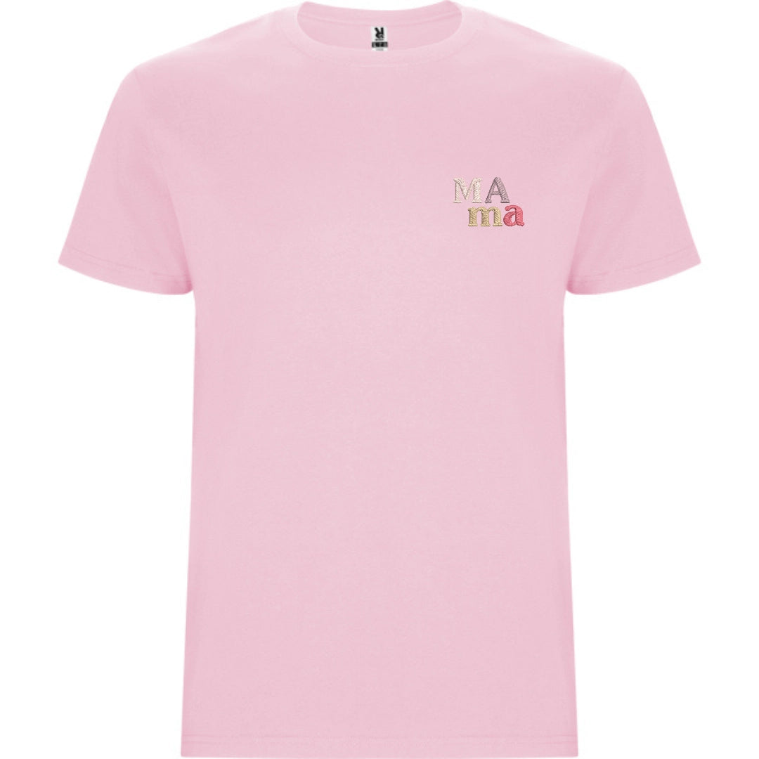 Tee-shirt Mama brodé coloris ROSE LIE DE VIN JAUNE CORAIL Avent Bébé