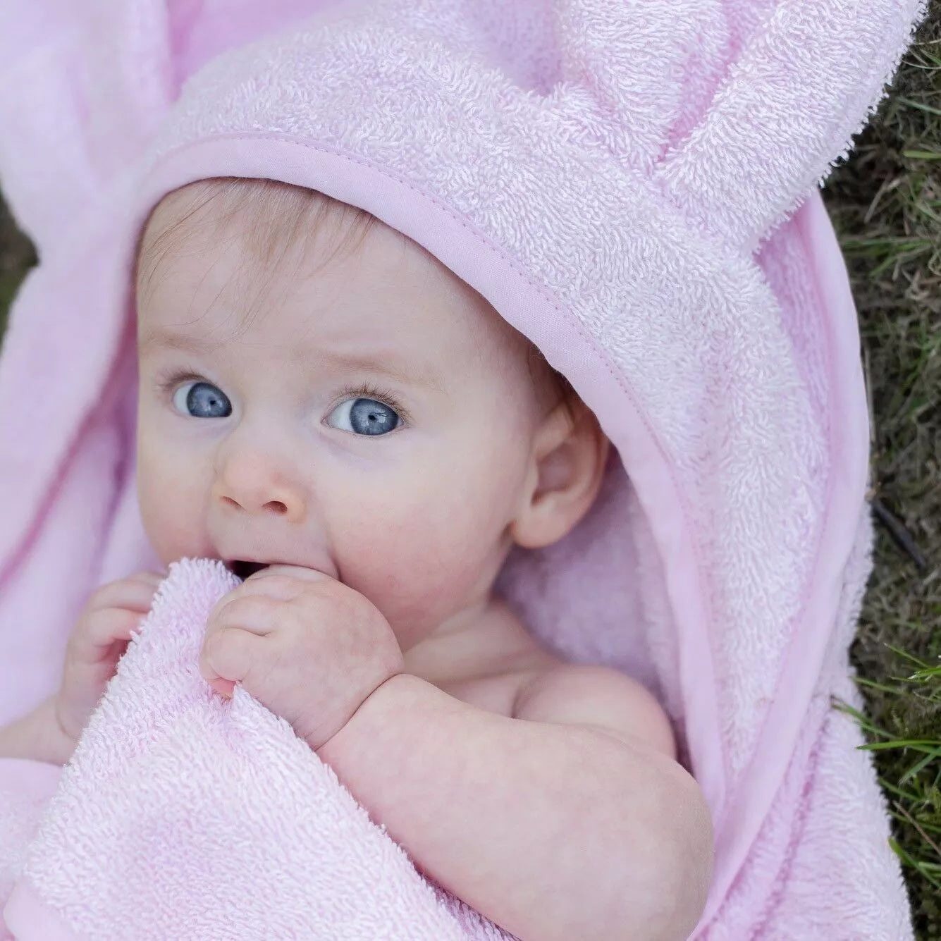 Sortie de bain bébé oreilles de lapin bio rose SUMMERVILLE ORGANIC