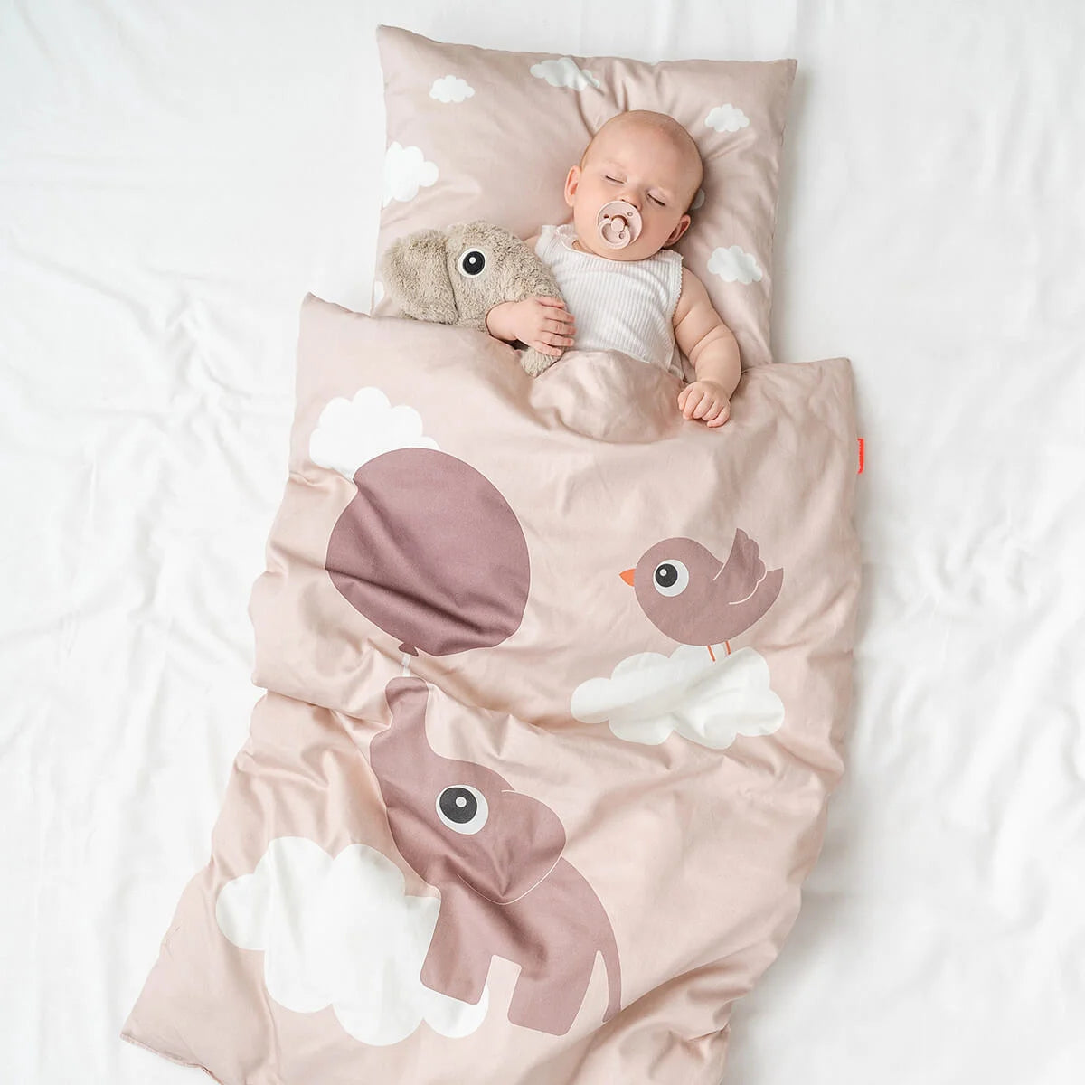 Parure de lit bébé Rêves Coton oiseau rose - Done By Deer