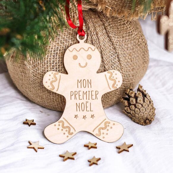 Boule De Noël "Mon Premier Noël" - Bonhomme En Pain D'épices