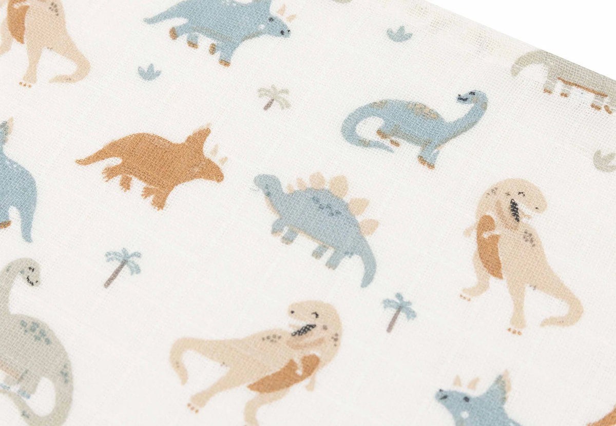 Lange Gaze de Coton Small 70x70cm - Roarsome - Dinosaures JOLLEIN