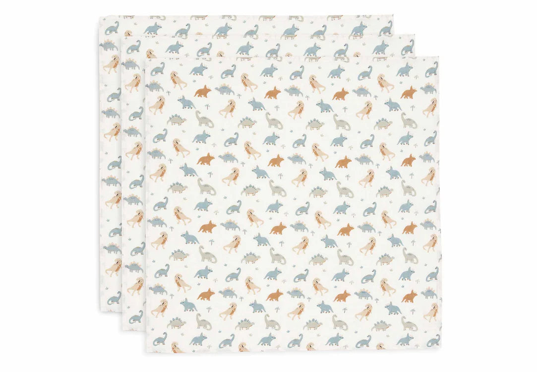 Lange Gaze de Coton Small 70x70cm - Roarsome - Dinosaures JOLLEIN