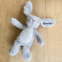 Doudou Lapin gris Prénom Brodé