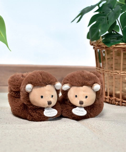 Chaussons bebe en peluche hérisson - Unicef - 0-6 mois