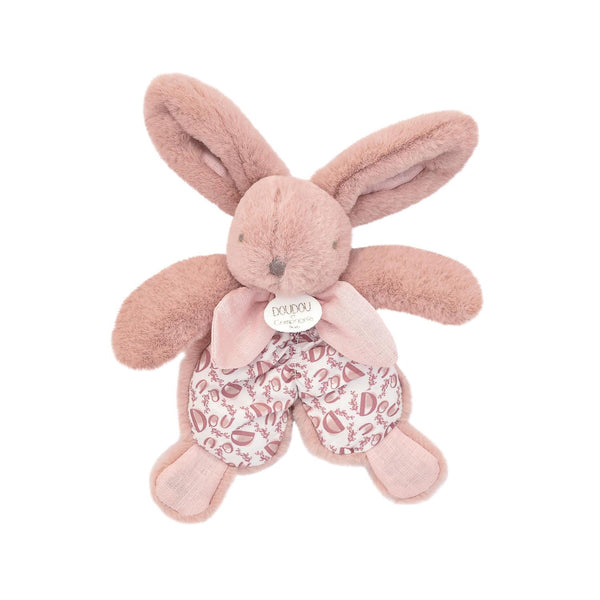 Doudou plat Lapin 18 cm rose