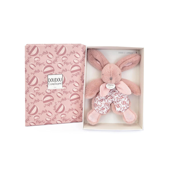 Doudou plat Lapin 18 cm rose