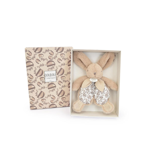 Doudou plat Lapin 18 cm beige sable