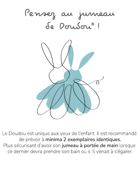 Doudou FAON blanc avec pétales - BOH'AIME